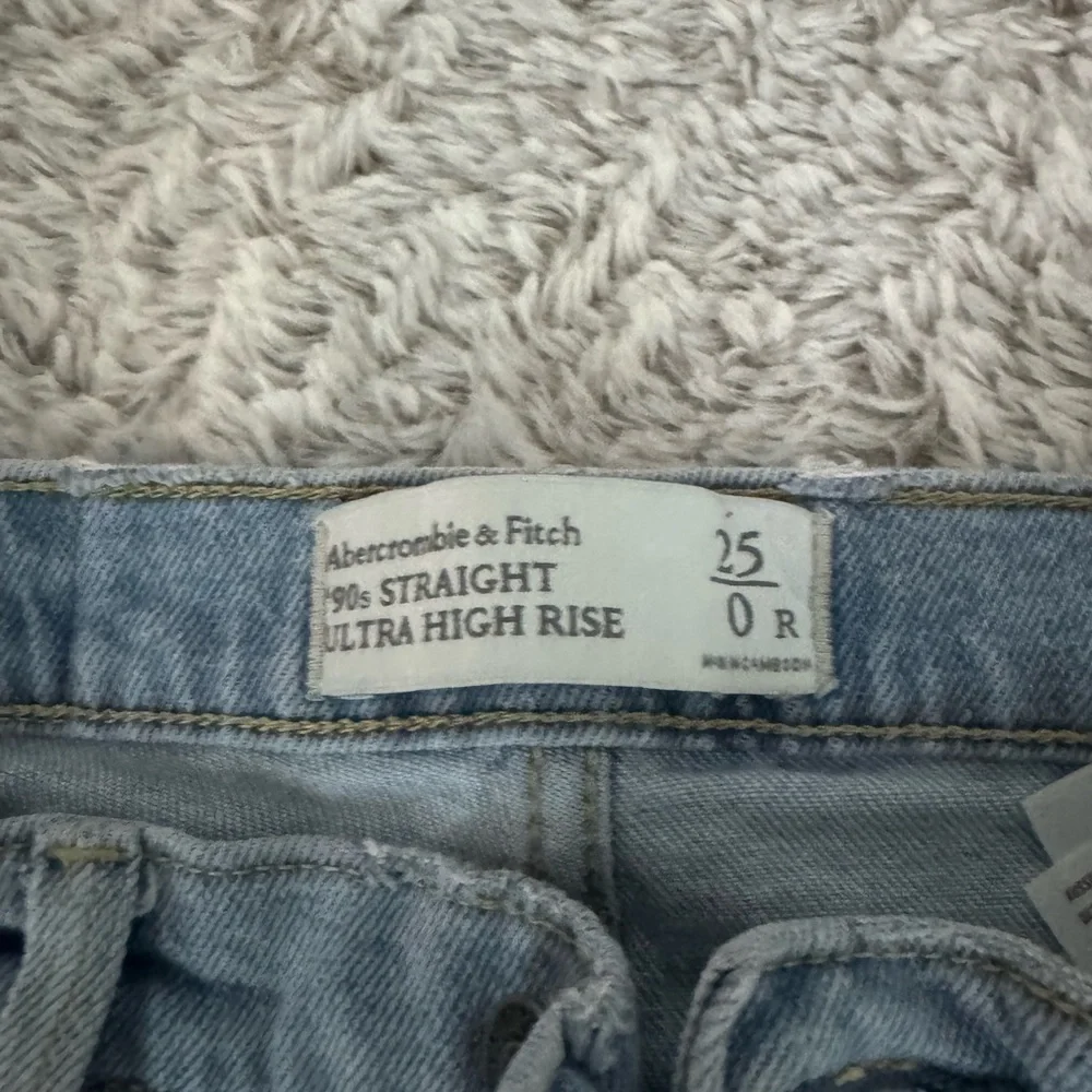 Abercrombie & Fitch Blue Straight Leg High Rise Jeans - Picture 3 of 6
